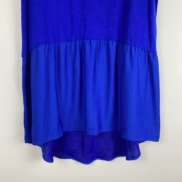 Dolan Anthropologie Cobalt Blue Tshirt Dress Hi Lo Womens Size Large - Picture 5 of 11